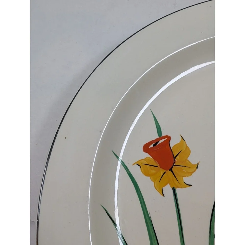 Vintage Ridgways Bedford Ware Q049 Hand Painted Daffodil Plate 10.5